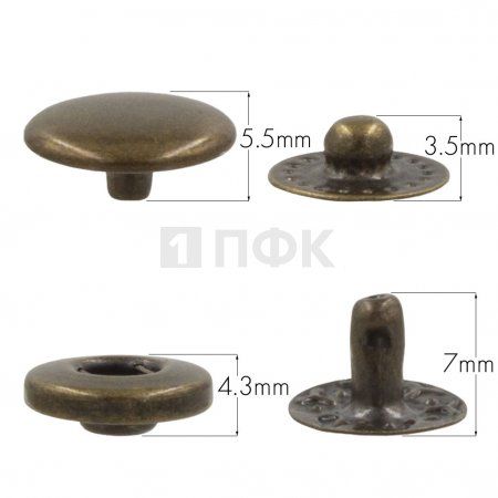 Кнопка для одежды 12,5мм Альфа латунь цв антик (уп 1440шт) NEW STAR Кнопка для одежды 12,5мм Альфа латунь цв антик (уп 1440шт) NEW STAR