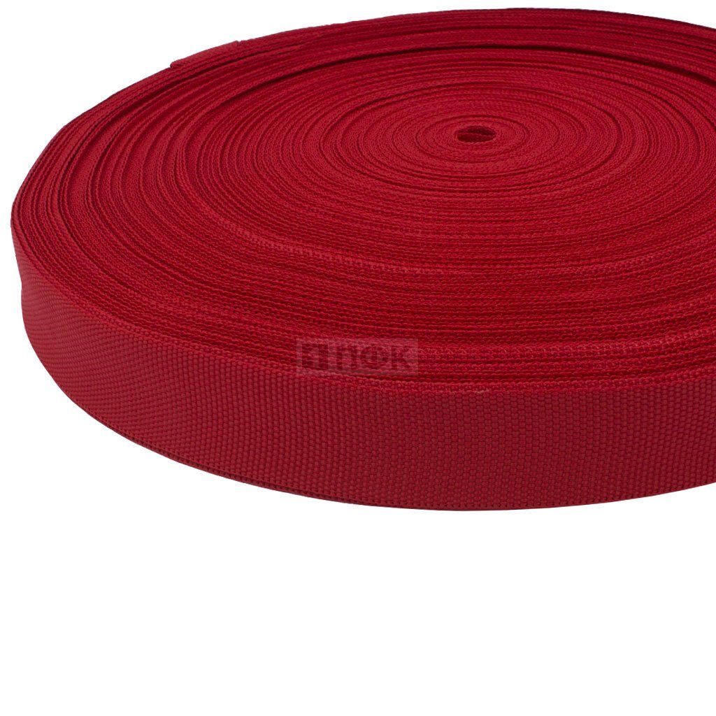 Стропа окантовочная 30мм 7,54 гр/м цв красный (рул 100м/уп 1000м) РБ — ПФКР Стропа окантовочная 30мм 7,54 гр/м цв красный (рул 100м/уп 1000м) РБ