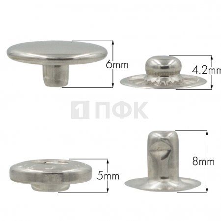 Кнопка для одежды 15мм Альфа сталь цв никель (уп 720шт) STORM