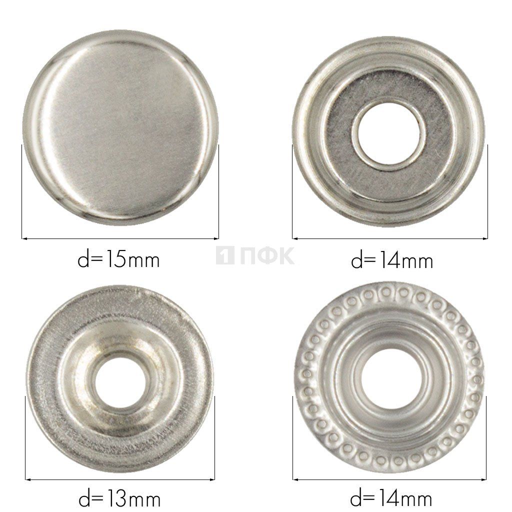 Кнопка для одежды 15мм №61 латунь цв никель (уп 720шт) STRONG — ПФКР Кнопка для одежды 15мм №61 латунь цв никель (уп 720шт) STRONG