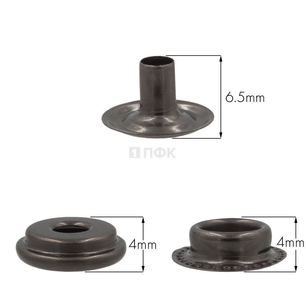 3 Части кнопки для одежды 15мм №61 нерж цв никель тем (уп 720шт) NEW STAR