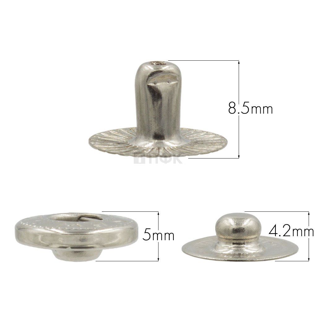 3 Части кнопки для одежды 15мм Альфа нерж цв никель (уп 720шт) DNG