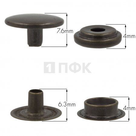 Кнопка для одежды 15мм №61 латунь цв антик (уп 720шт) NEW STAR