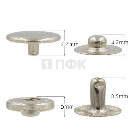 Кнопка для одежды 15мм Альфа сталь цв никель (уп 720шт) NEW STAR