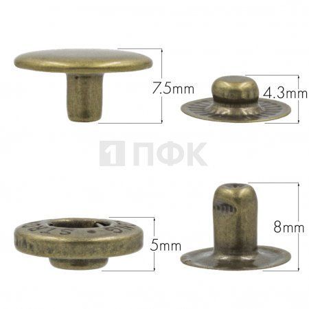Кнопка для одежды 15мм Альфа латунь цв антик (уп 720шт) STRONG Кнопка для одежды 15мм Альфа латунь цв антик (уп 720шт) STRONG