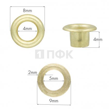 люверсы №2 4мм сталь цв золото (уп 5000шт) люверсы №2 4мм сталь цв золото (уп 5000шт)