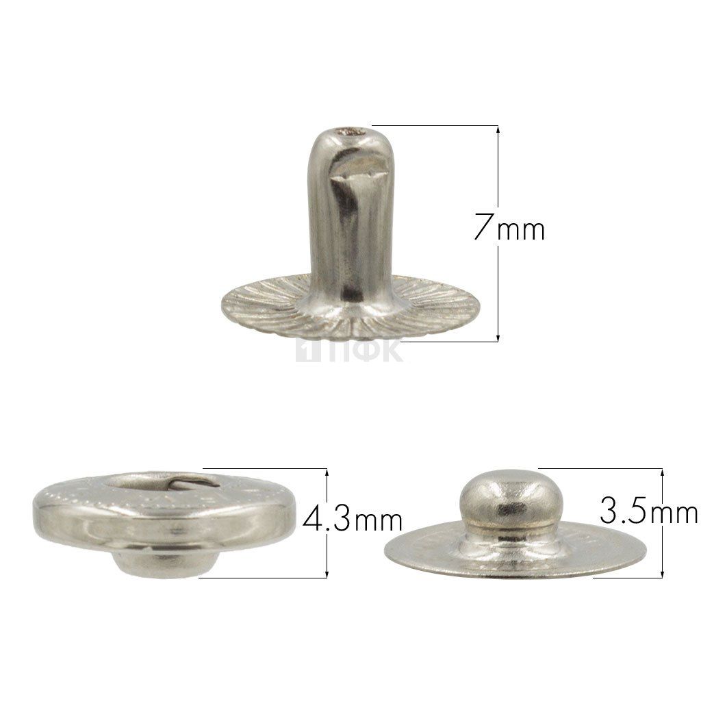 3 Части кнопки для одежды 12,5мм Альфа латунь цв никель (уп 1440шт) NEW STAR — ПФКР 3 Части кнопки для одежды 12,5мм Альфа латунь цв никель (уп 1440шт) NEW STAR