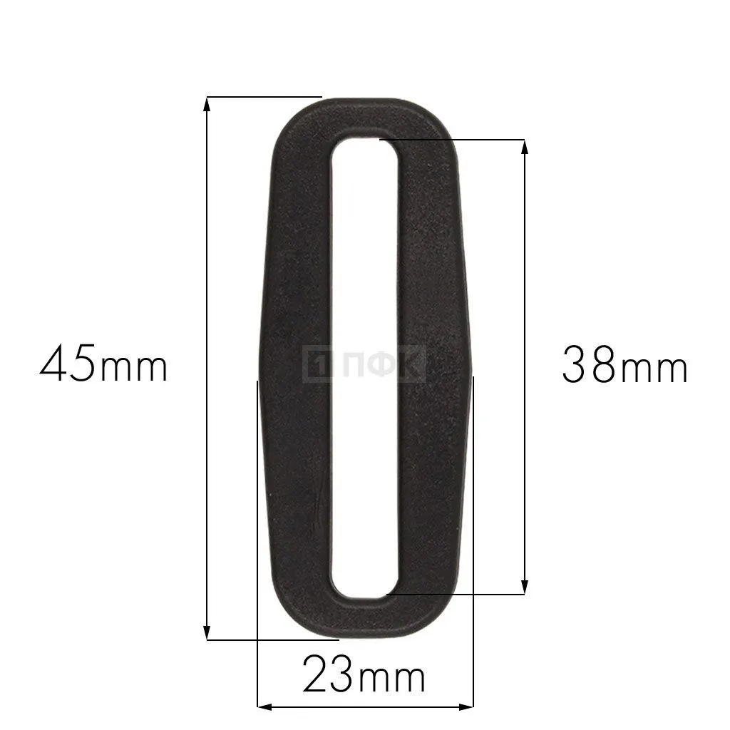 Пряжка-рамка пластик 38мм арт.А8-110 РОМ цв черный (уп 500шт/5000шт)