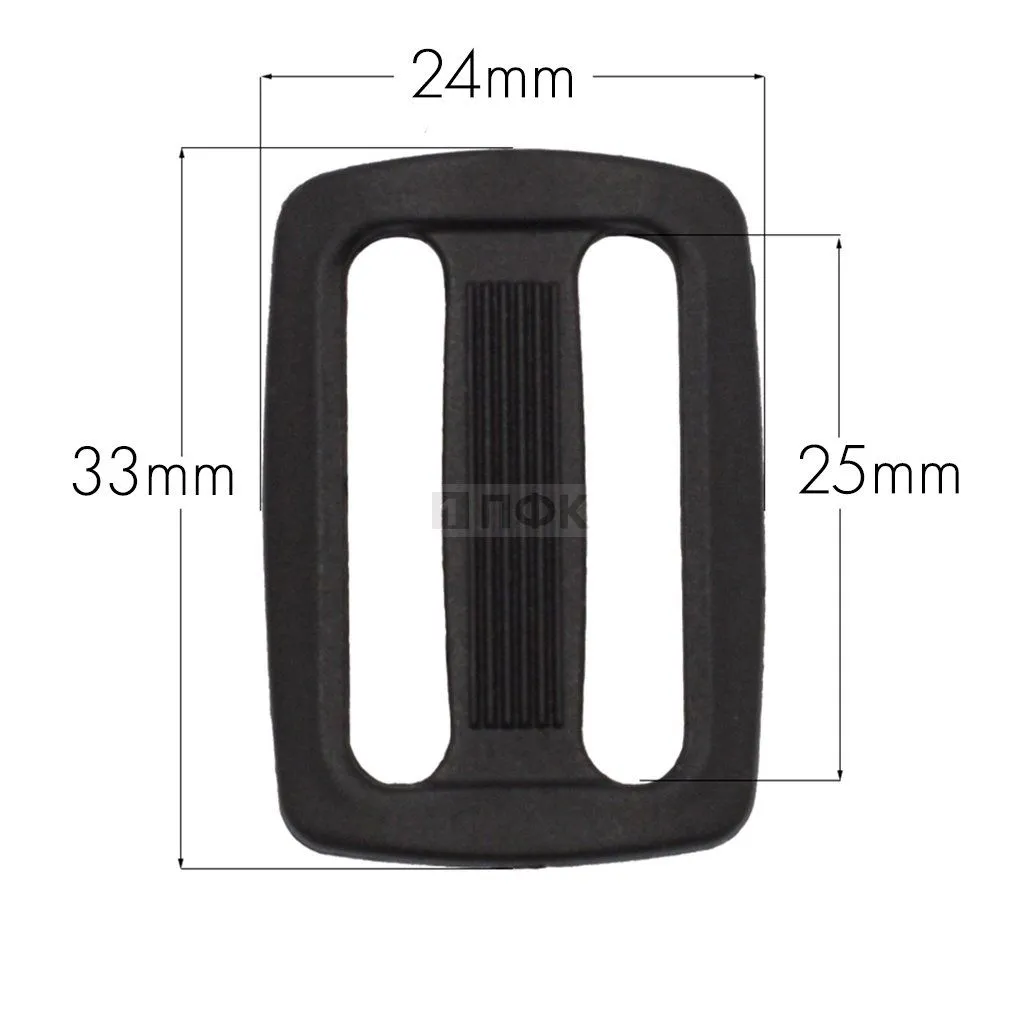 Пряжка двухщелевая ДЩ-25 ПФЛ 25мм цв черный (уп 1000шт/10000шт) — ПФКР Пряжка двухщелевая ДЩ-25 ПФЛ 25мм цв черный (уп 1000шт/10000шт)